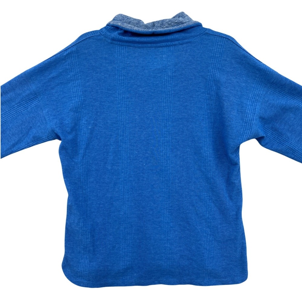 Free2B Waffle Knit Cowl Neck Drawstring Pullover Size XXL Blue Athleisure Cozy - Picture 3 of 7